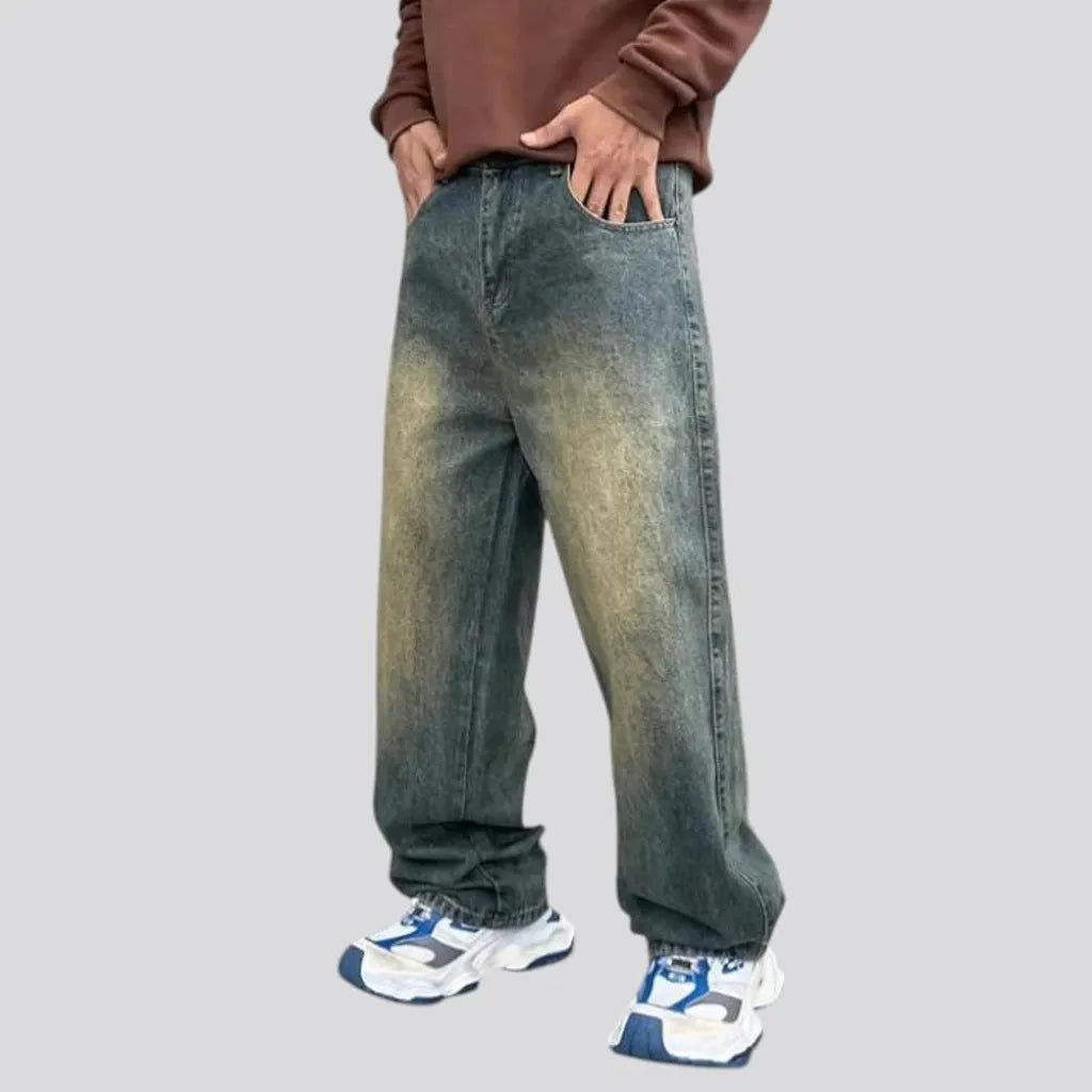 Baggy stonewashed fashion men's jeans