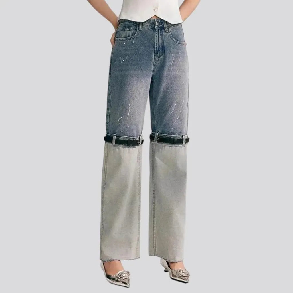 Wide fit high-waist vintage women's jeans