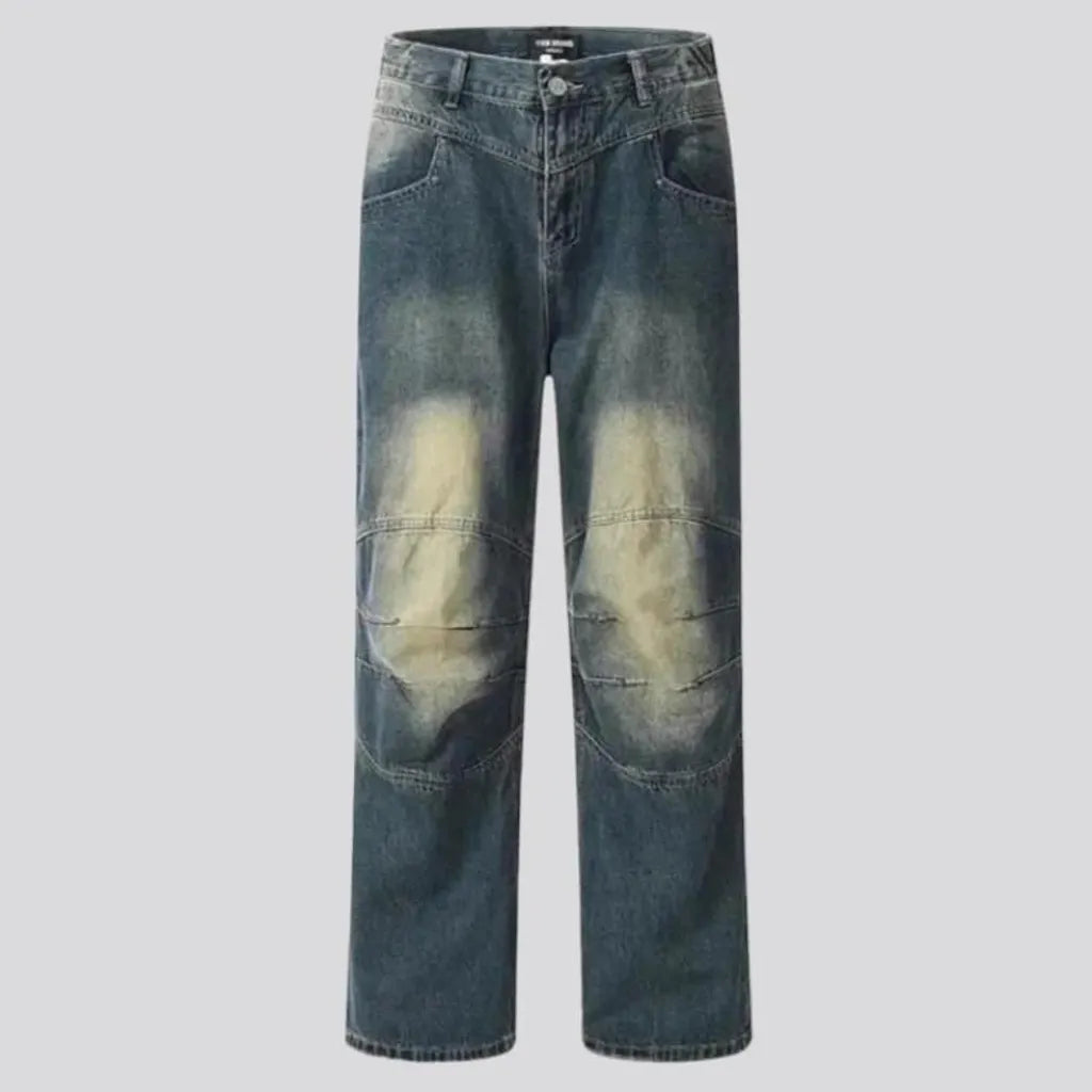 Floor-length low-waist jeans