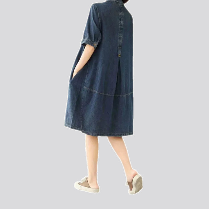 Blouson shirt casual denim dress