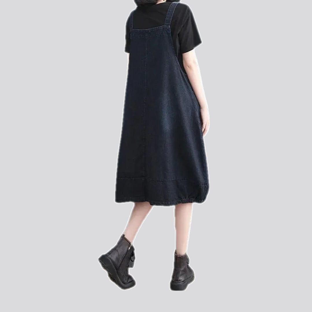 Dark a line casual denim dress