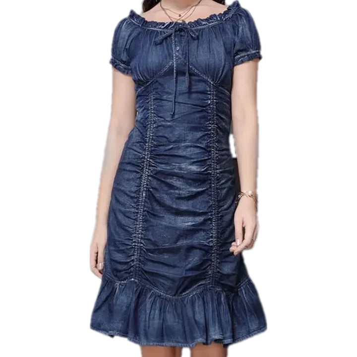 Fashion Mini Jean Dress - Dark Blue