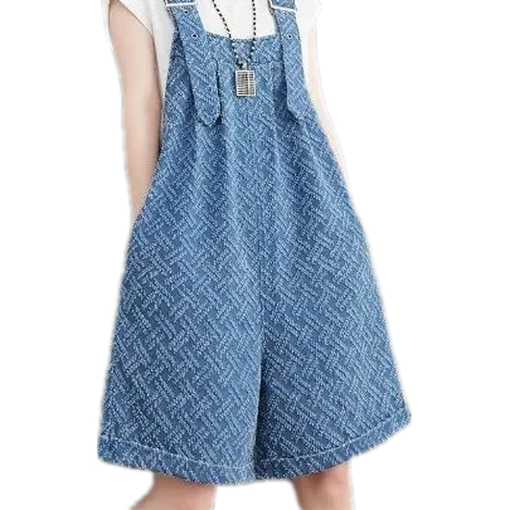 Fashionable Baggy Women's Denim Overall - Light Blue