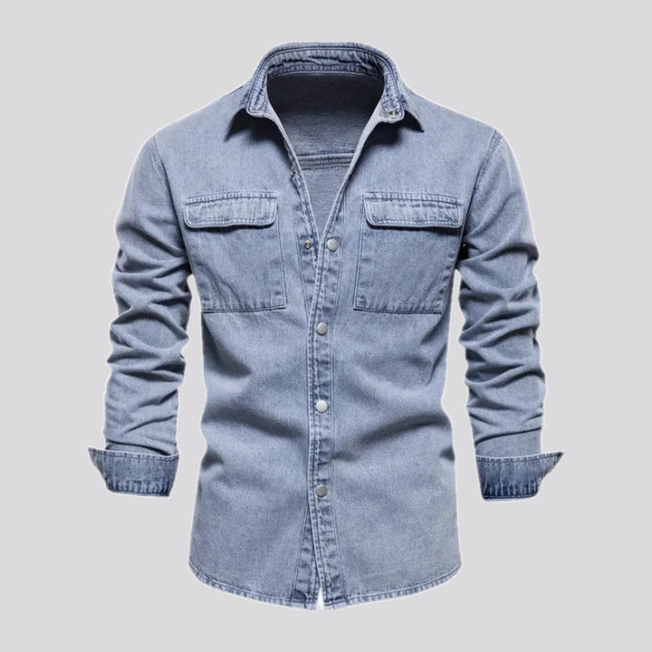 Fashionable slim men's jeans shirt