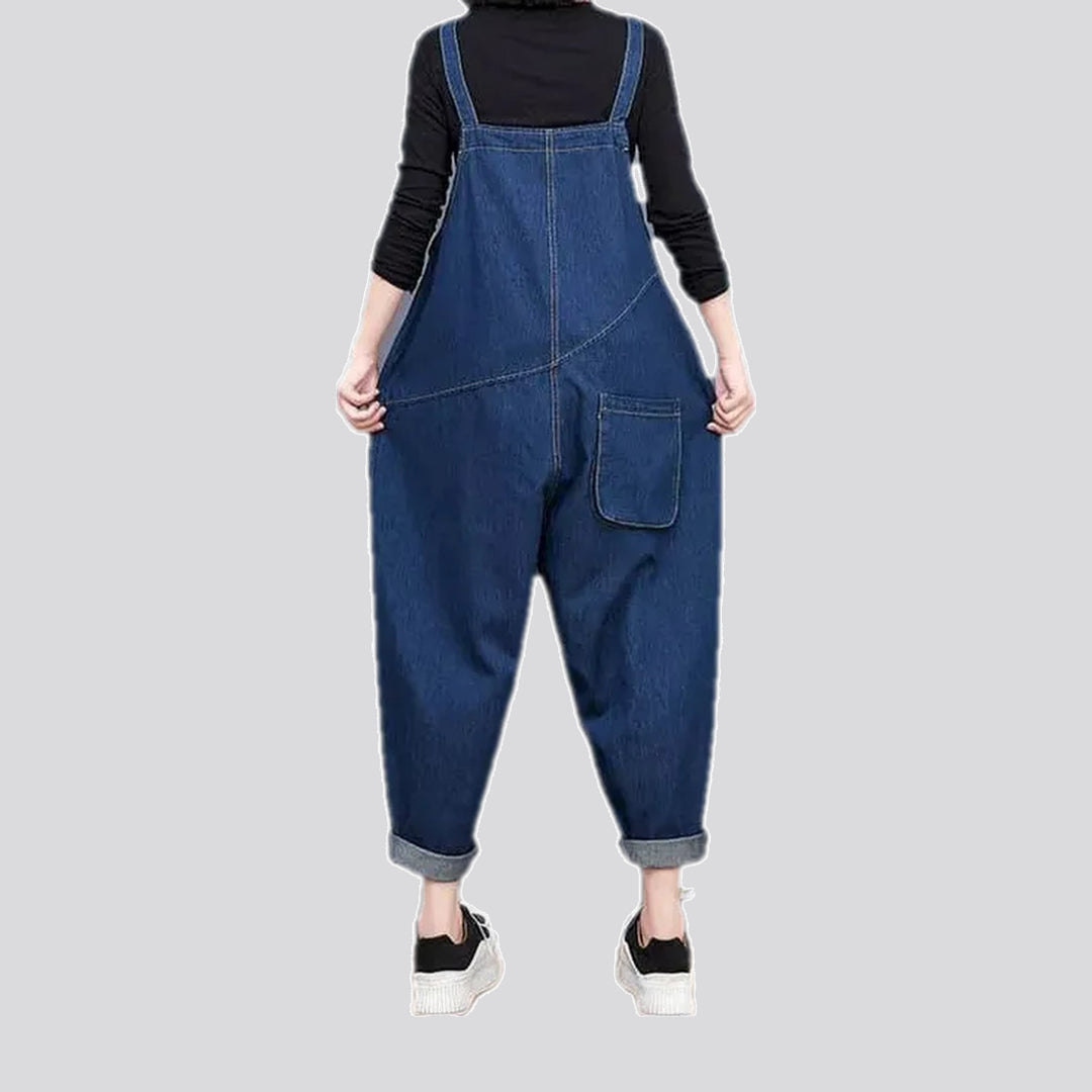 Boho slouchy women's jean dungaree