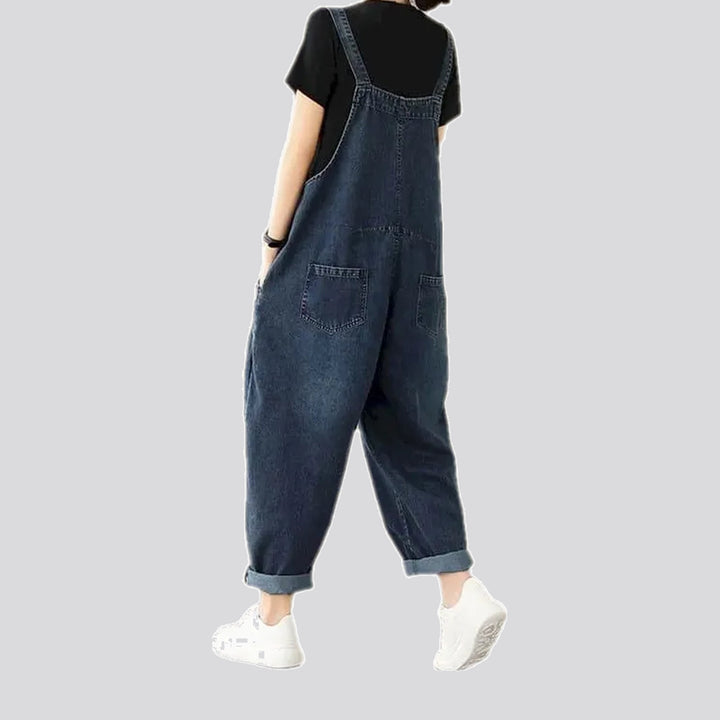 Dark street women's denim overall