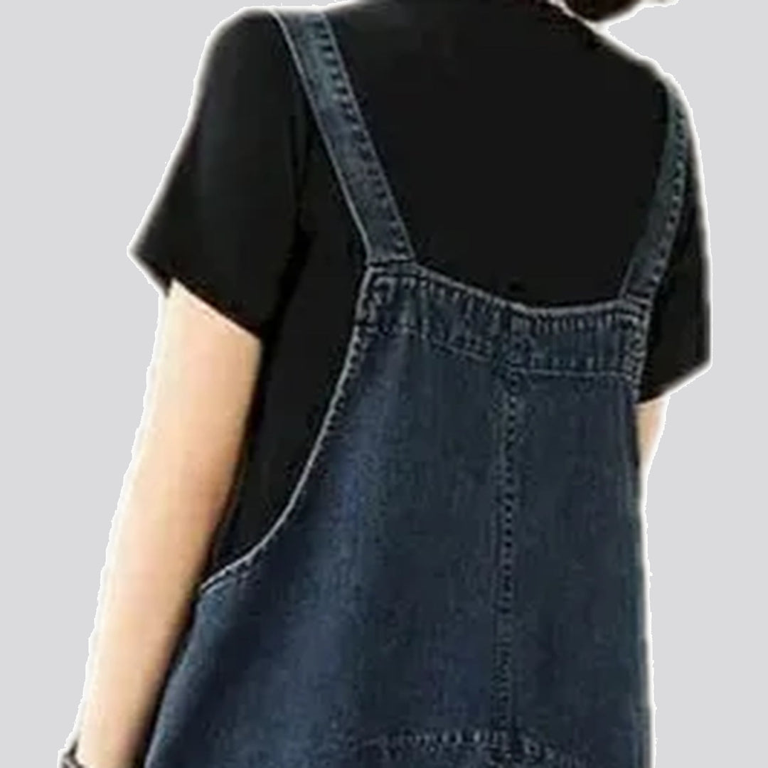 Dark street women's denim overall