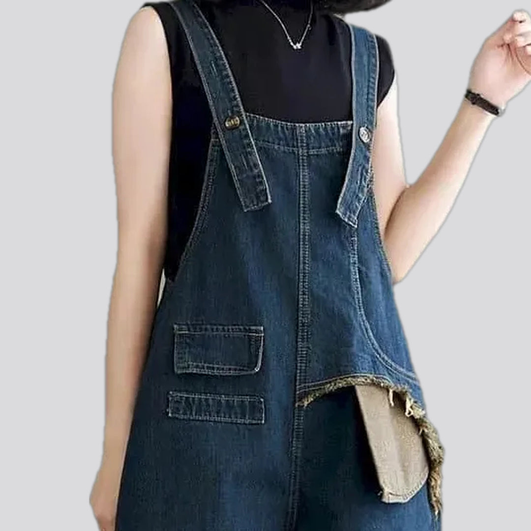 Boho baggy women's jean overall