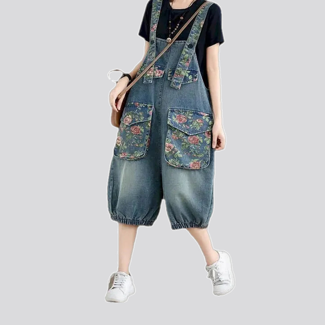 Boho fashion street women's denim overall