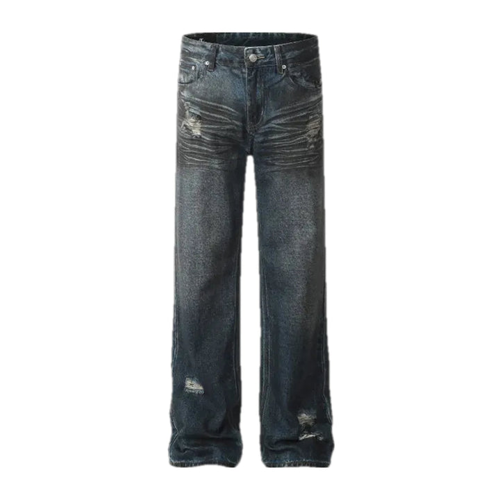 Mid-rise Dark Men's Jeans - Dark Blue