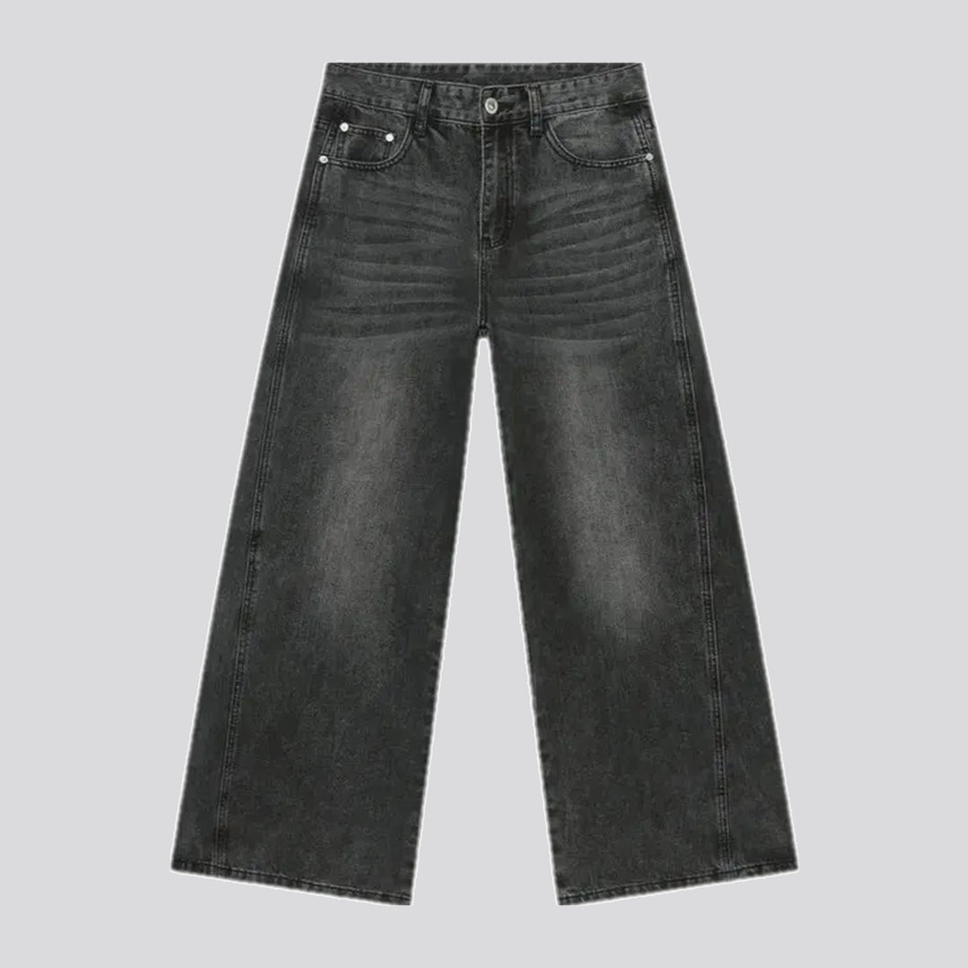 Whiskered boho style men's jeans