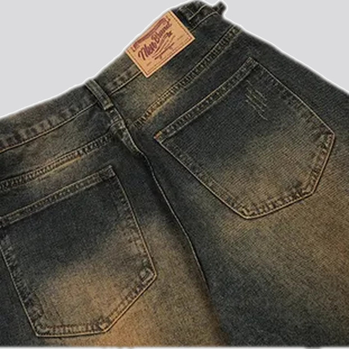 Mid rise stylish baggy jeans for men