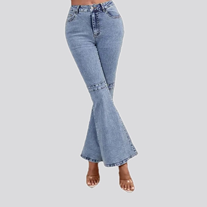 Mid rise light pattern jeans for women