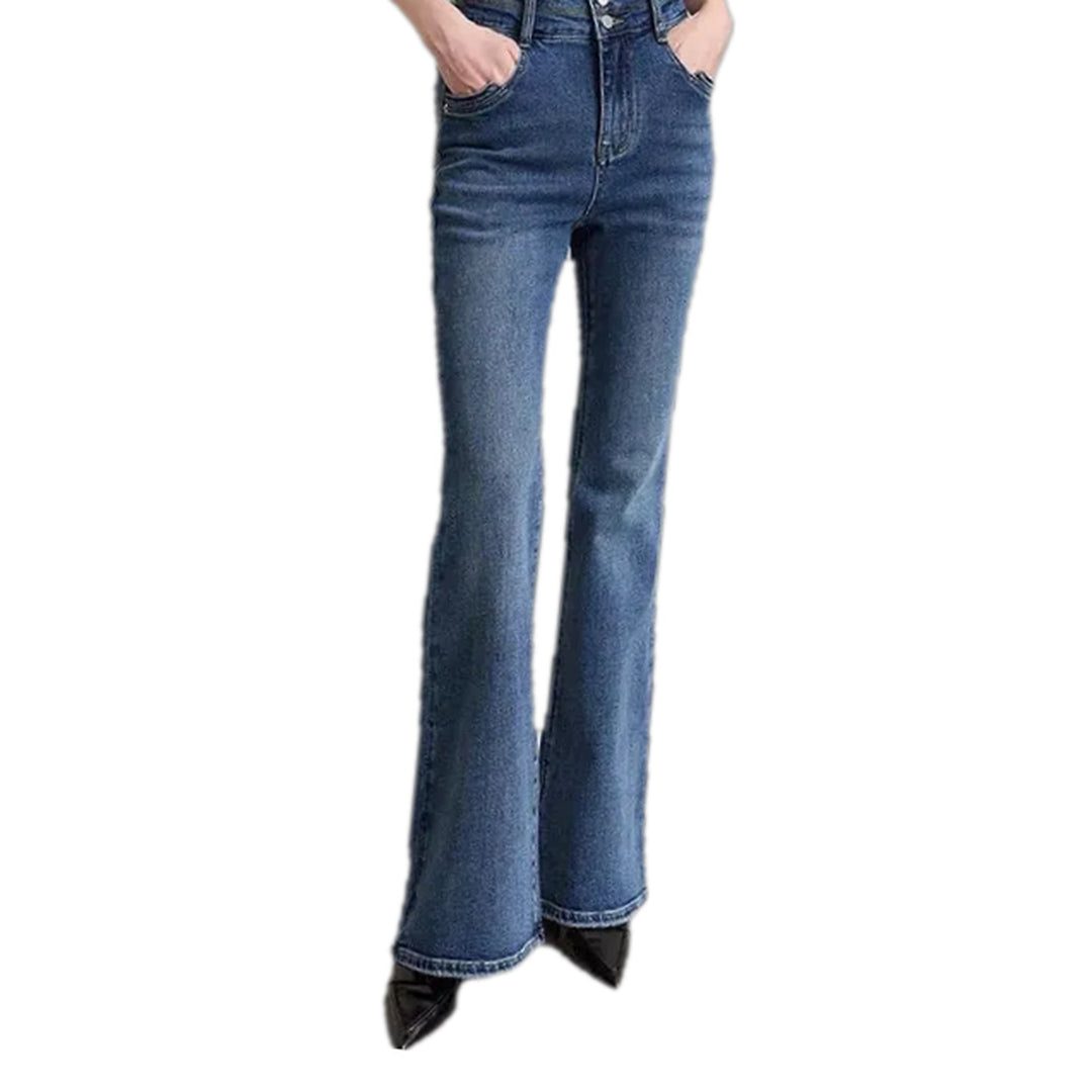 Elastic High-rise Stylish Women's Jeans - Blue