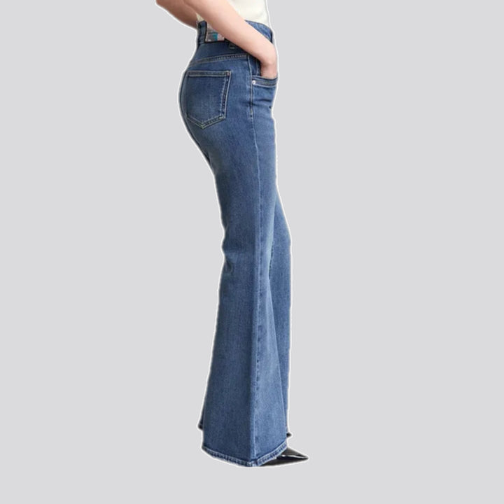 Elastic high-rise stylish women's jeans