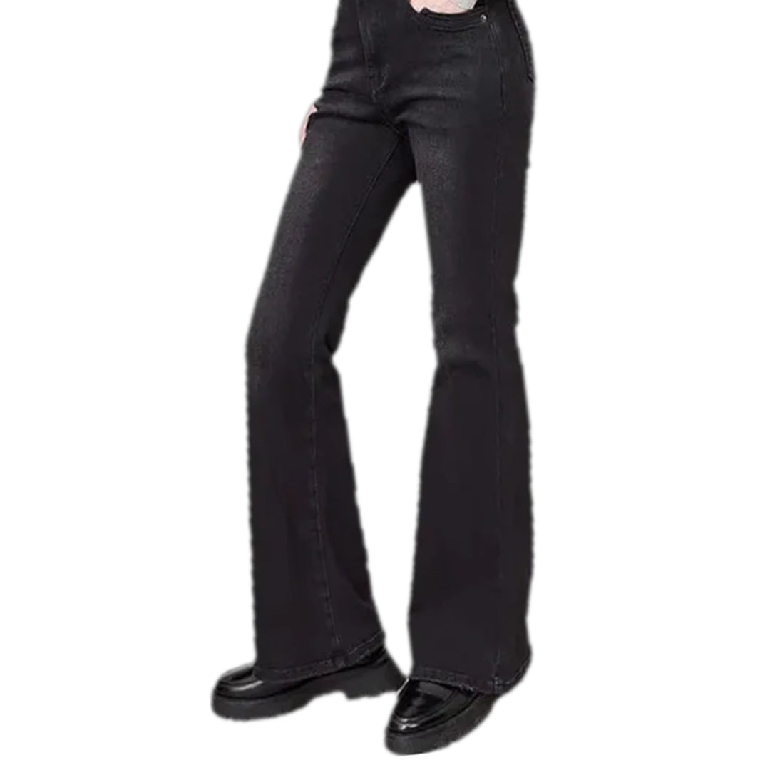 Elastic High-rise Stylish Women's Jeans - Black