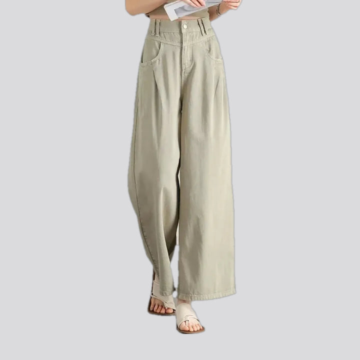 High-rise women's jean culottes