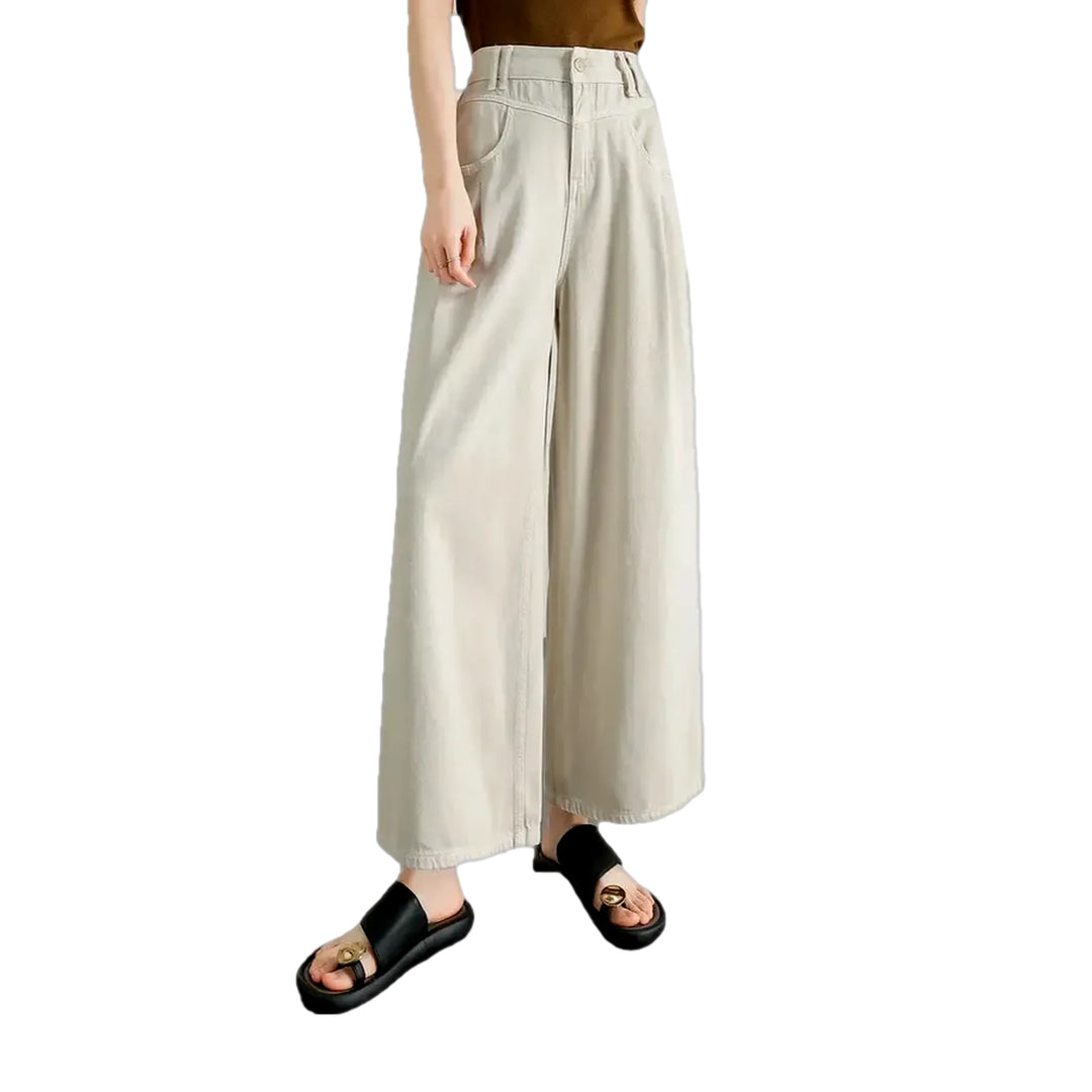 High-rise Women's Jean Culottes - Sand