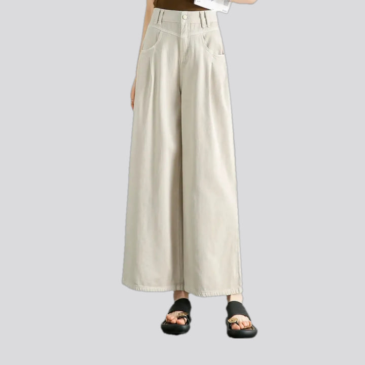 High-rise women's jean culottes