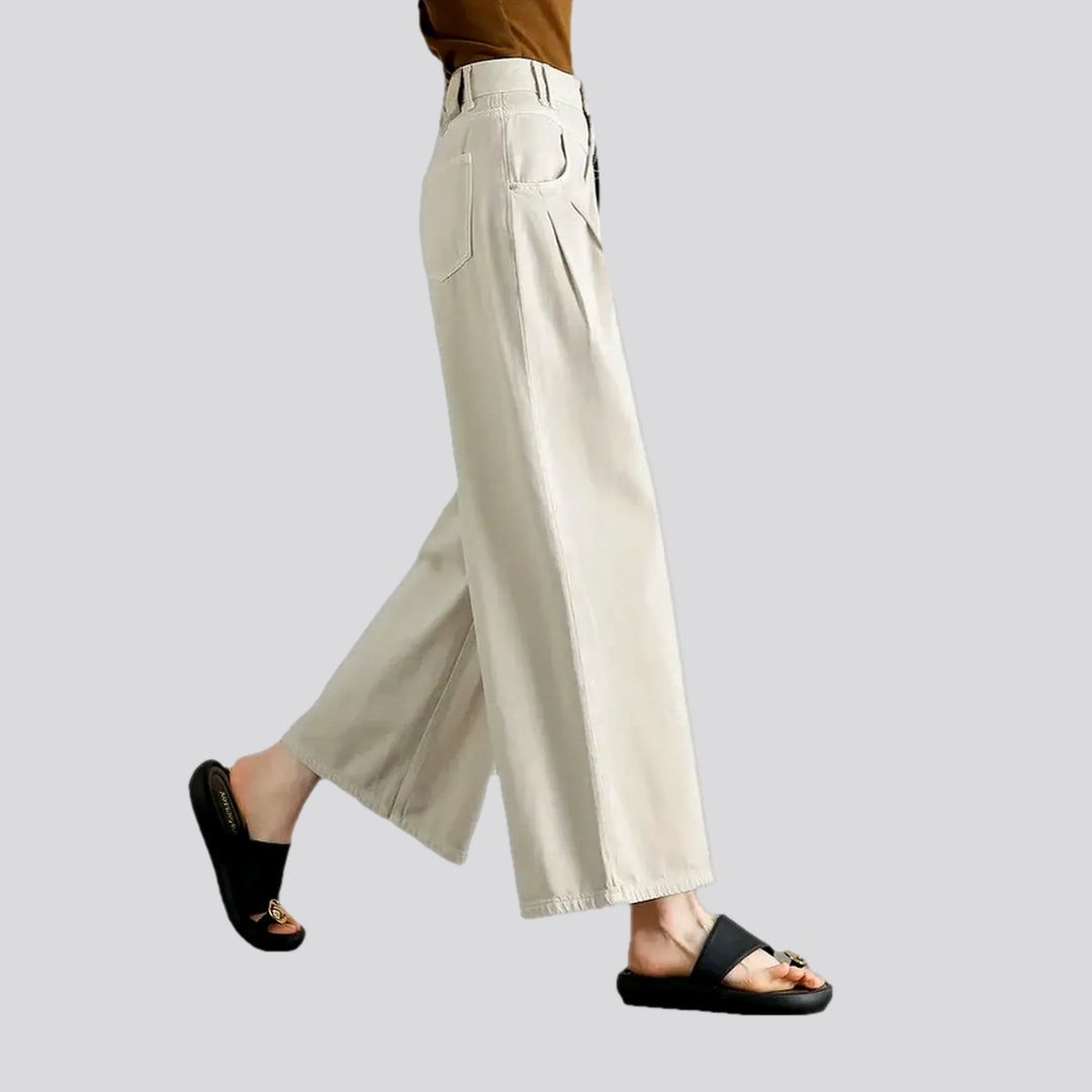 High-rise women's jean culottes