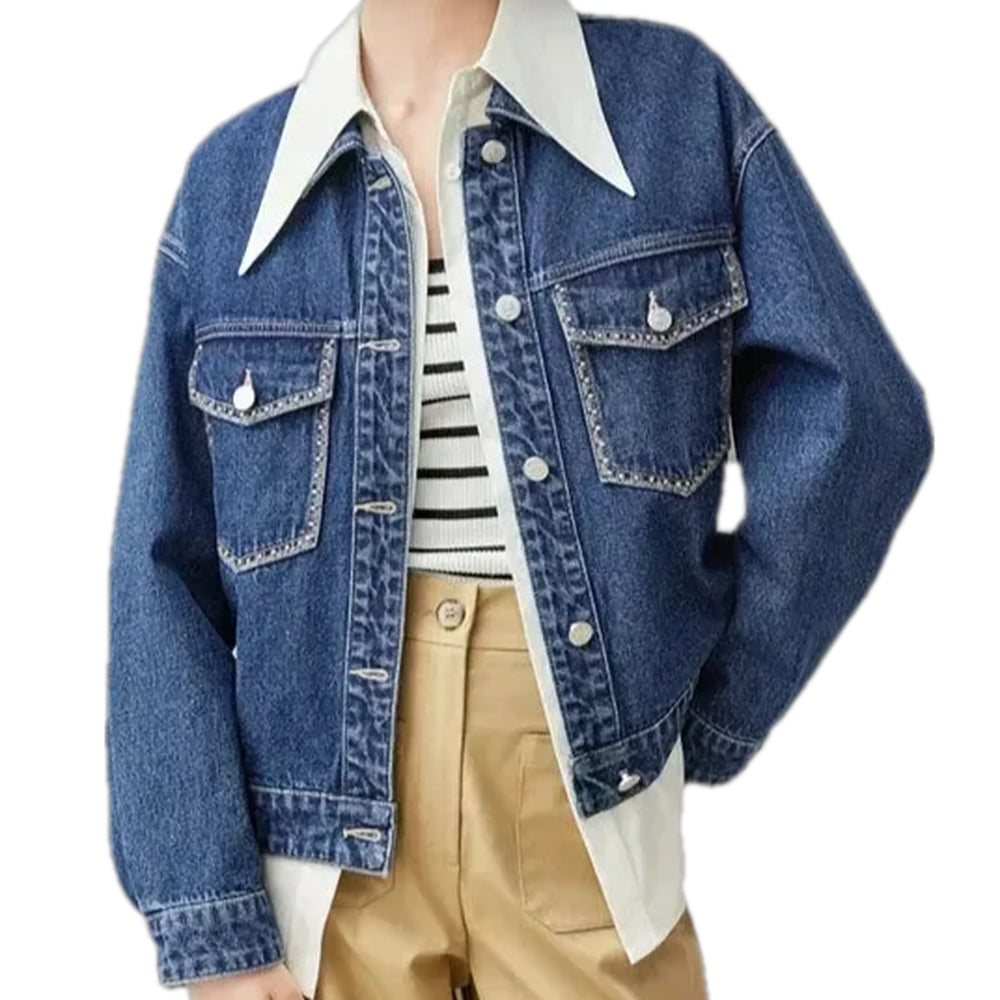 Oversized Women's Jean Jacket - Blue