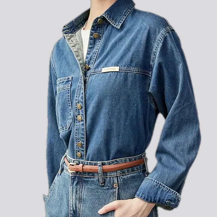 Casual oversized jacket denim shirt for ladies