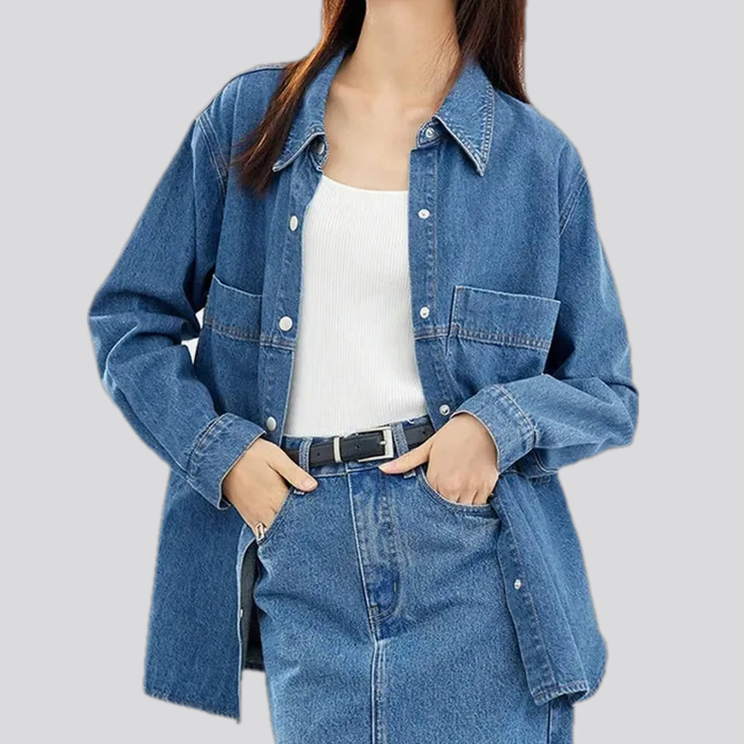 Casual light women's jeans shirt