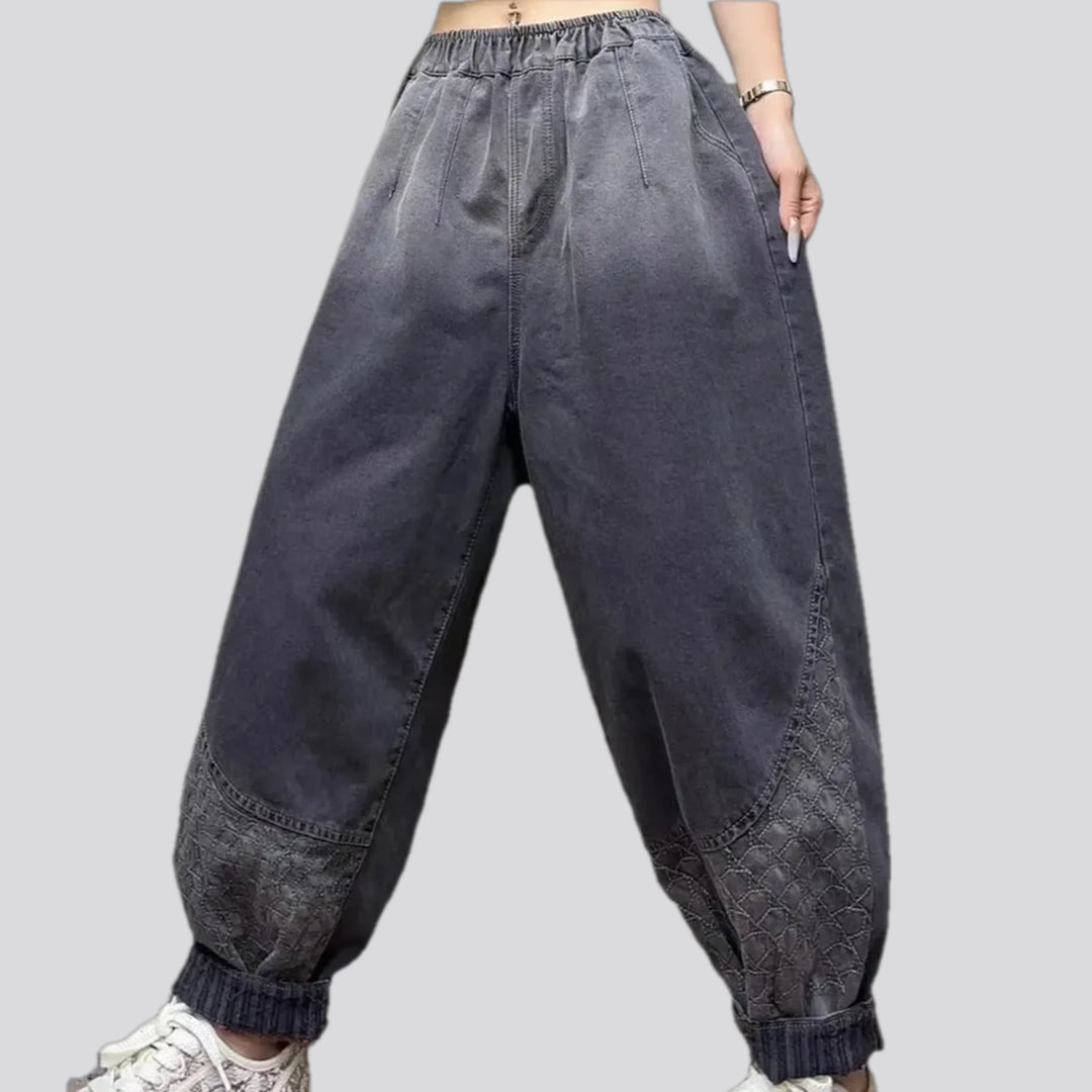 Mid-waist stylish women's jean joggers