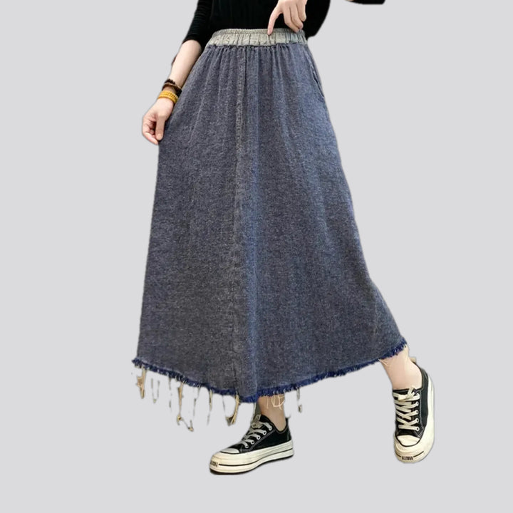 Vintage Frayed Denim Skirt | Jeans4you.shop