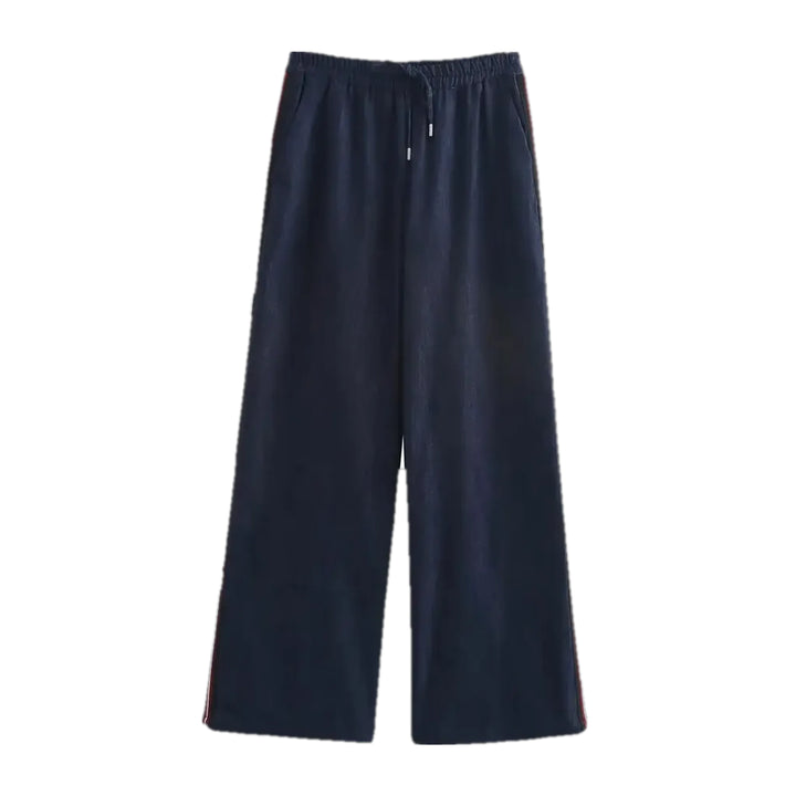 Elastic Medium Rise Jeans Culottes for Ladies - Dark Blue