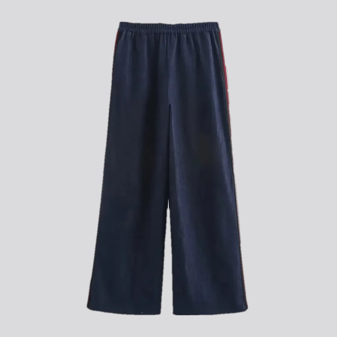 Elastic medium rise jeans culottes for ladies