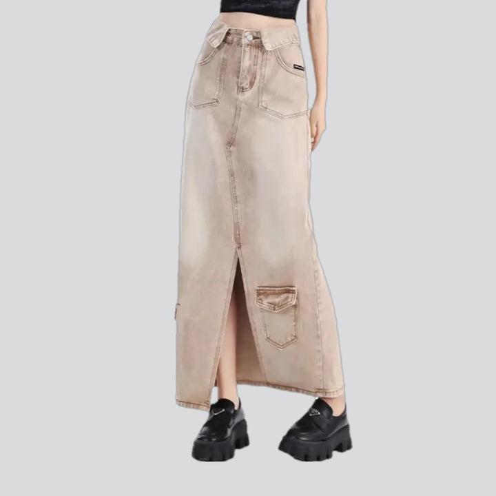 Fashionable High-rise Sanded Denim Skirt | Jeans4you.shop