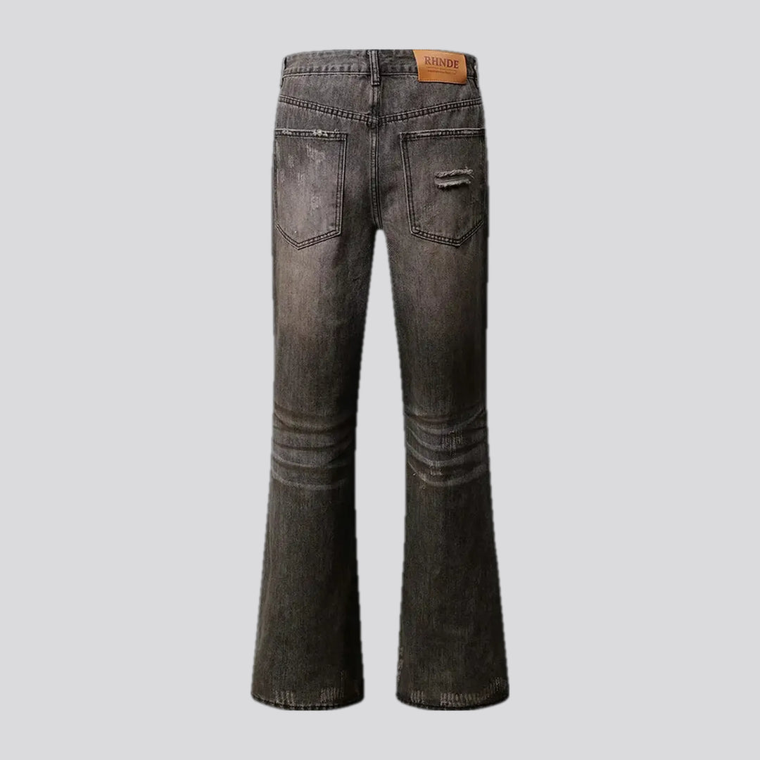 Retro ripped fashion men's jeans