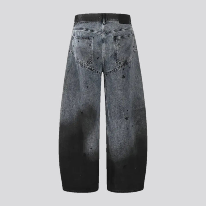 Retro paint pattern baggy men's jeans