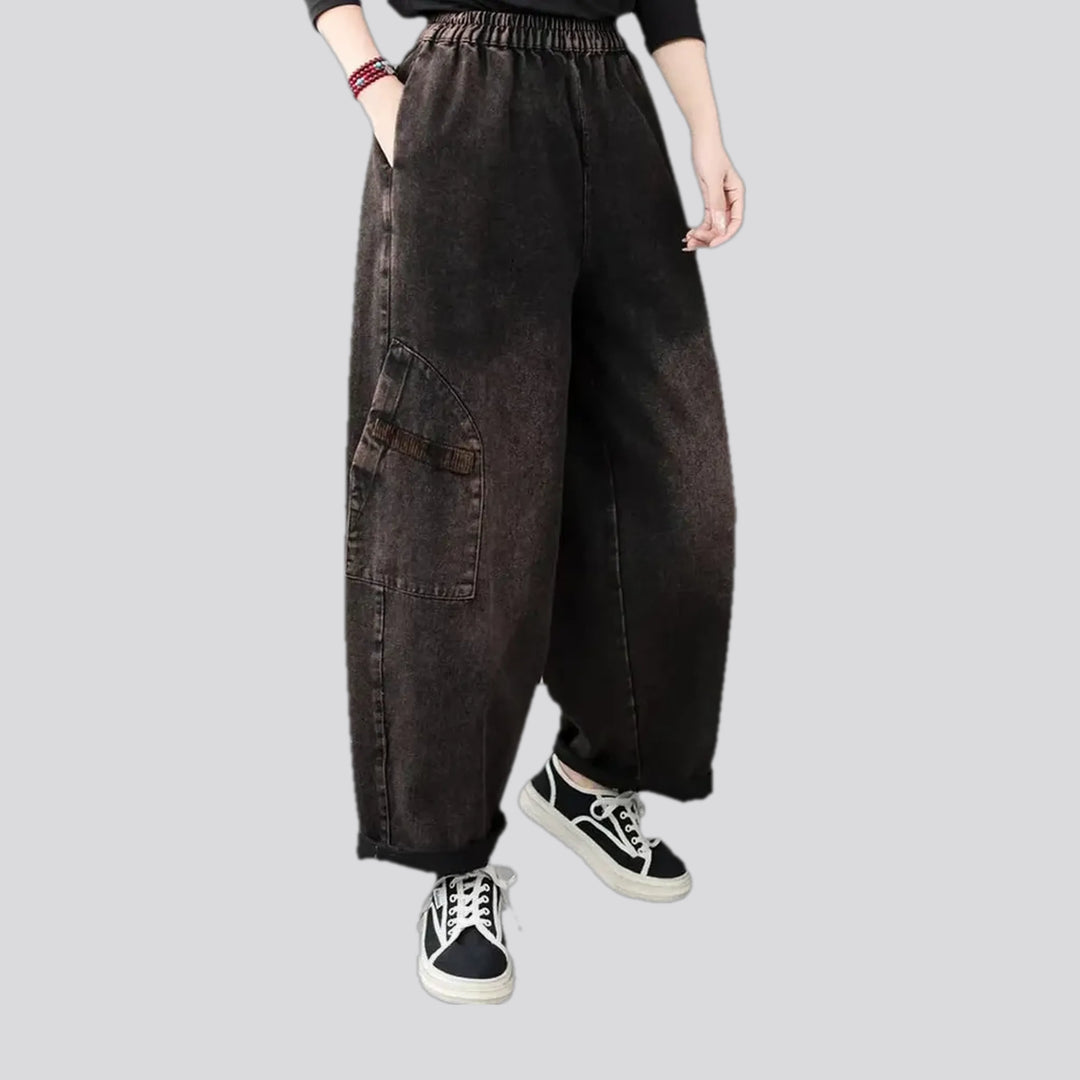 Faded lines casual boho corduroy pants for women