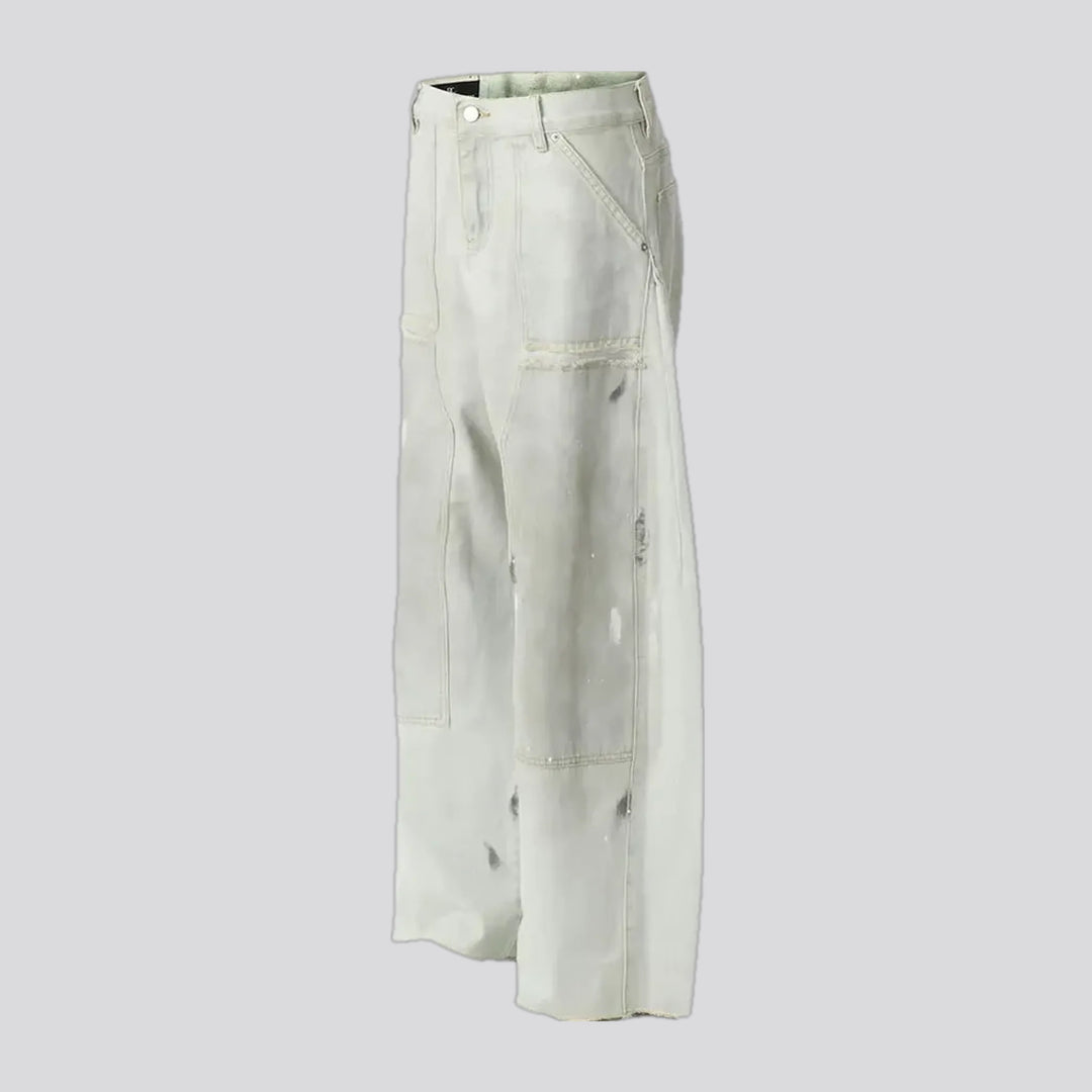 Painted fashion wide fit men's jeans