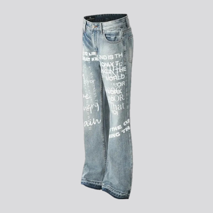 Light pattern medium rise men's jeans