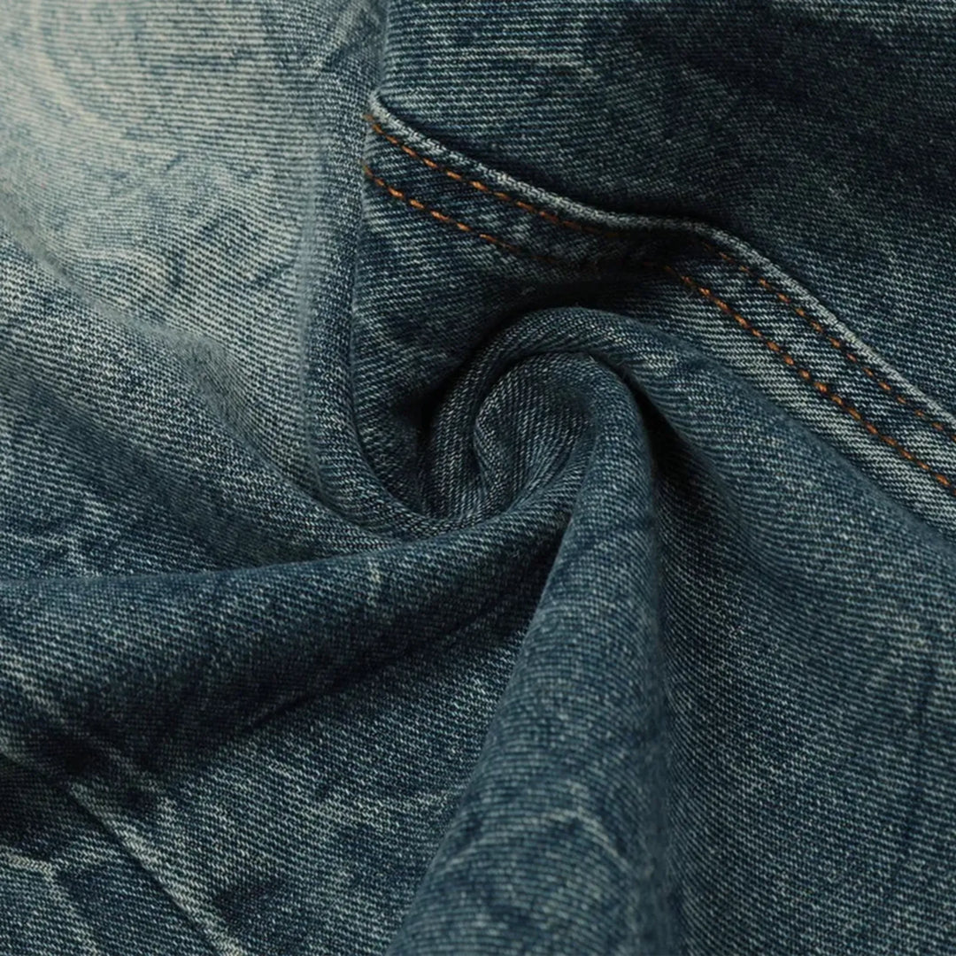 Stonewashed mid-rise men's jeans