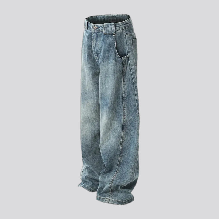 Baggy faded style men's jeans