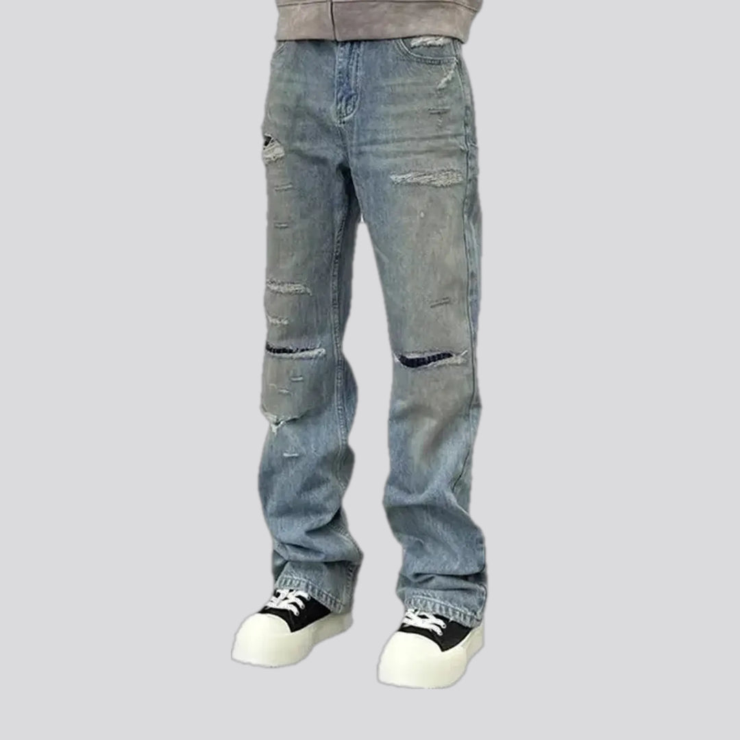 Casual straight cut street style men's jeans