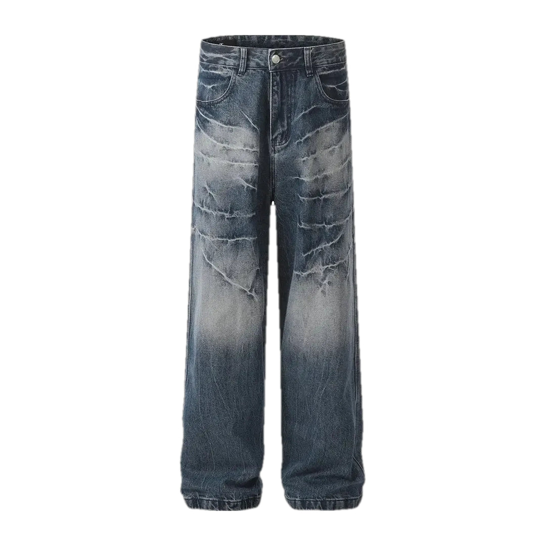 Mid Rise Faded Jeans for Men - Blue