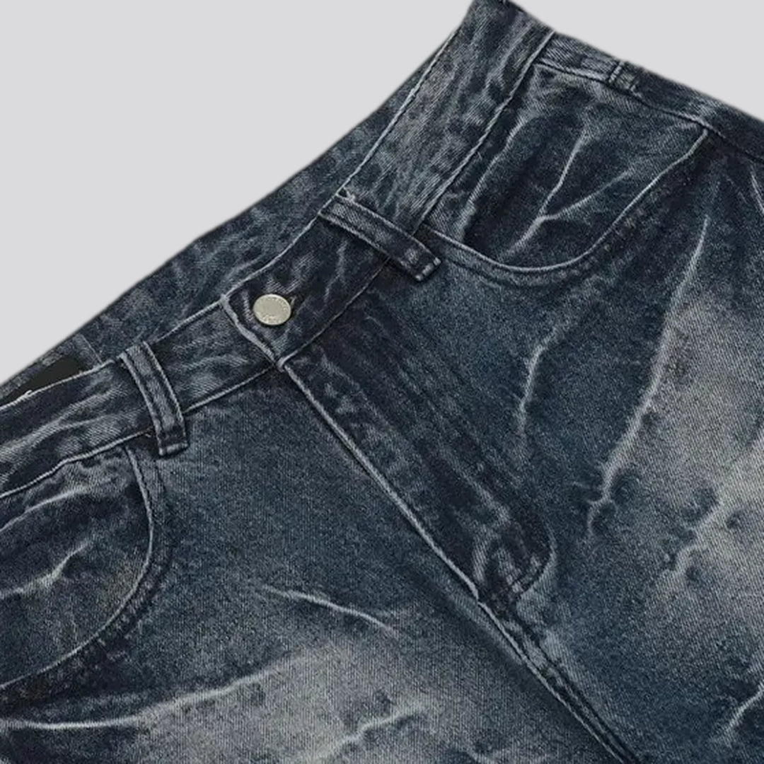 Mid rise faded jeans for men