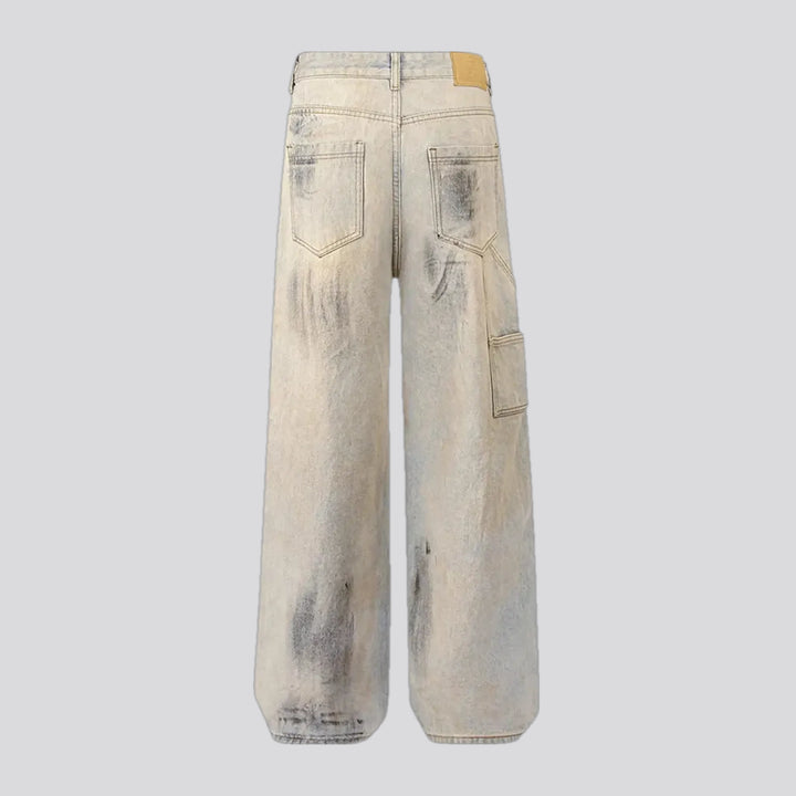 Ripped baggy fit jeans for men