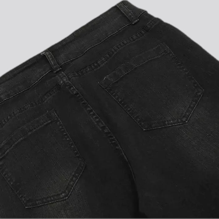 Raw hem mid-waist vintage men's jeans