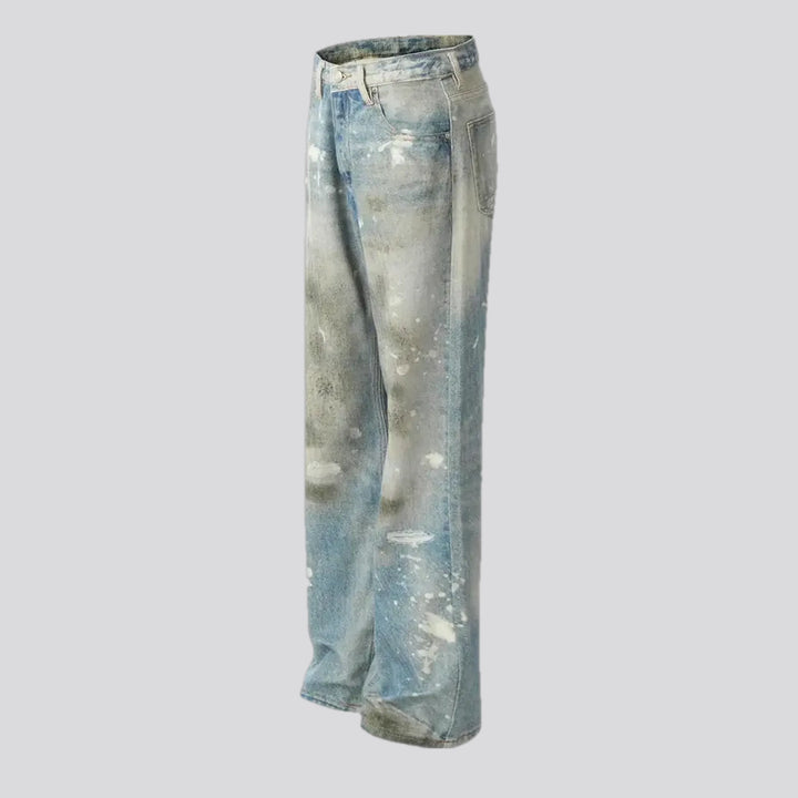 Faded casual men's jeans