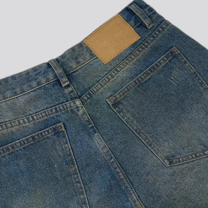 90s style dark creased men's jeans