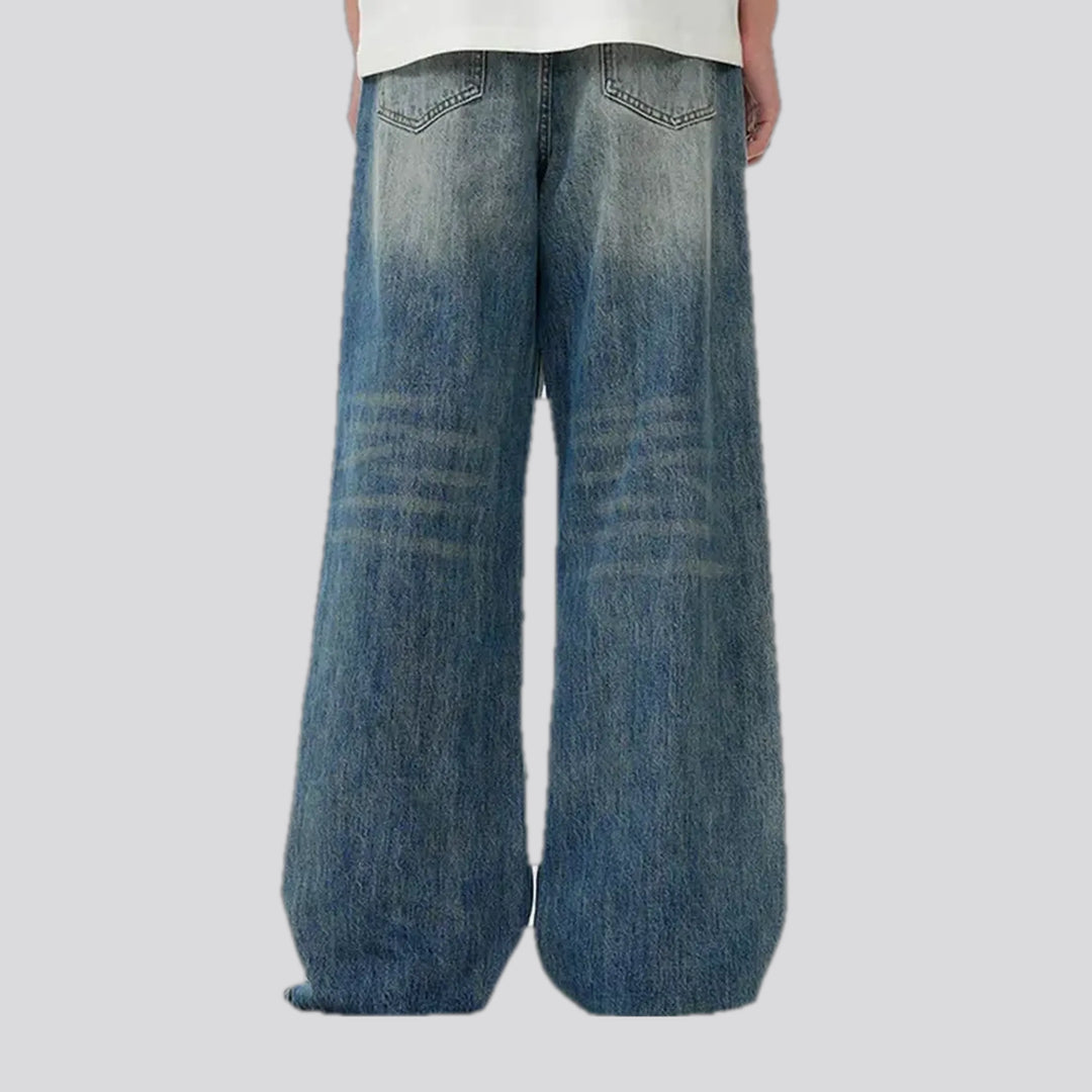 Mid rise distressed fashion men's jeans