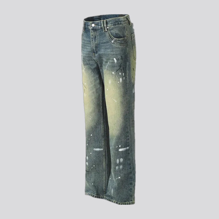 Retro mid-waist men's jeans