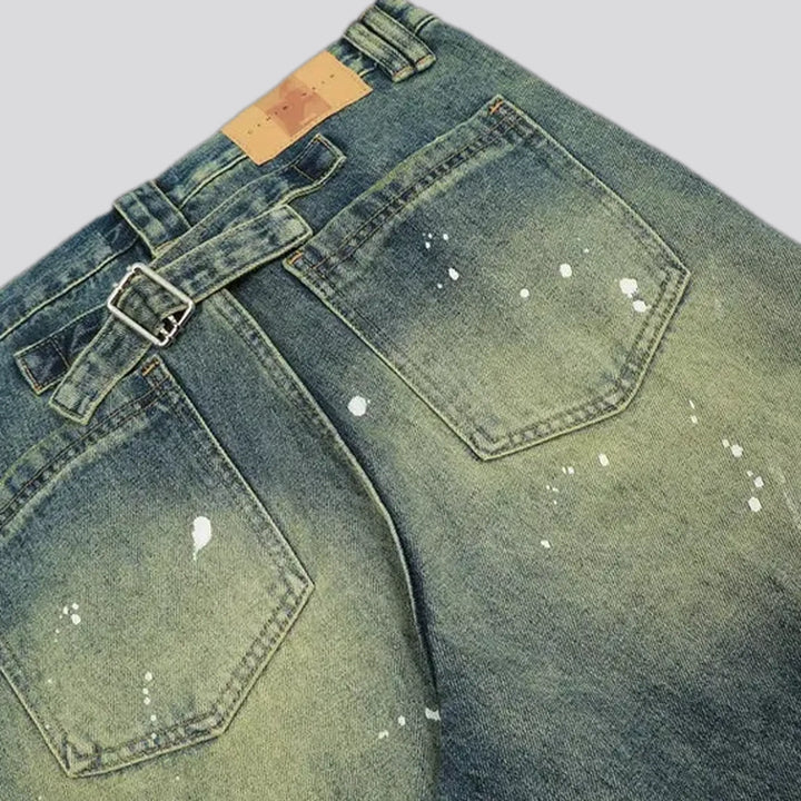 Retro mid-waist men's jeans