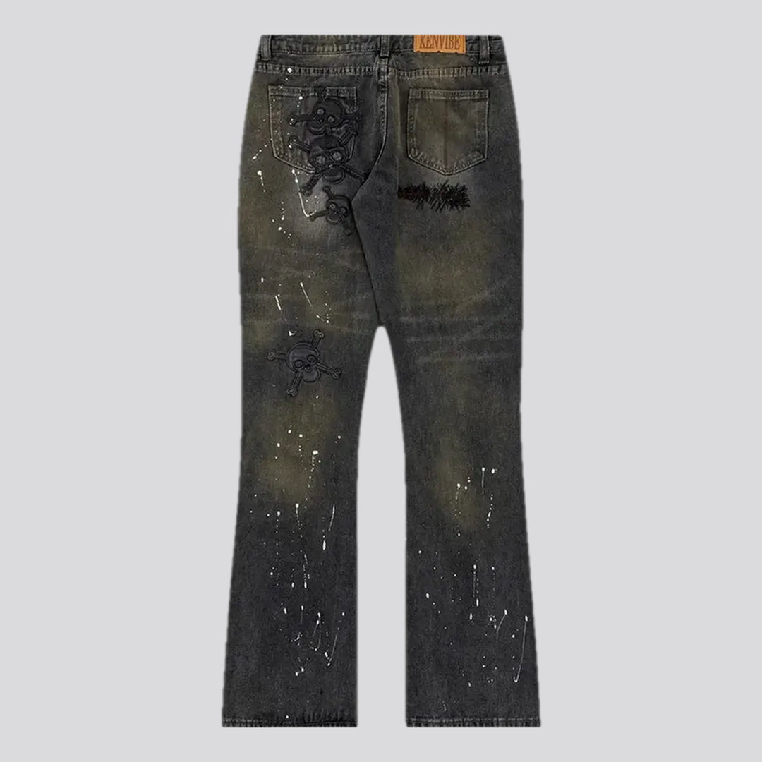 Mid-rise flare-leg vintage men's jeans